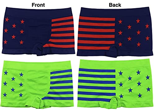 Tobeinstyle Boy’s Pack Of 6 Seamless Boxer Briefs - Stars And Stripes- Small #TOP4