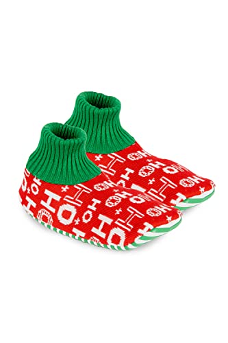 Image of Tipsy Elves Unisex Ugly Christmas Sweater Inspired Fuzzy Slipper Socks for Adults