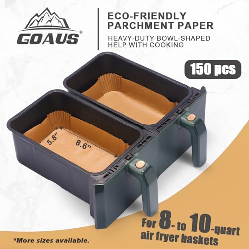 image for GOAUS Air Fryer 150 Pcs Rectangular Paper Liners Disposable for Dual A