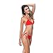 I-Glam® Swimwear Brazilian Bikini Bottom and Top Beachwear Red S