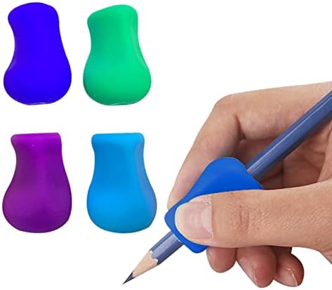 Beauenty 4 pcs Pieces Pencil Writing Posture Correction Grips , Eco-friendly Soft Silicone , for Preschool Homeschool Kindergarten Classroom (C2)