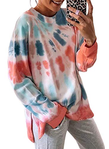 Malaven Women s Plus Size Crewneck Slit Side Button Long Sleeve Sweatshirt Casual Fall Pullover Side Slits Tunic Sweatshirts Loose Fit Tops Shirts Multicolor XX-Large