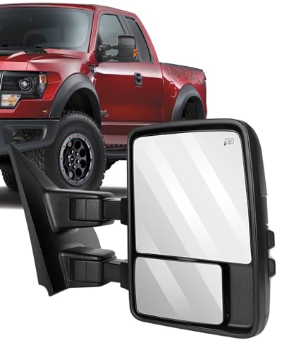ECCPP Towing Mirror 2003-2007 For Ford For F-250 For F-350 For F-450 For F-550 Super Duty Passenger Side Automotive Mirror Power Operation Heated Turn Signal Convex Glass Manual Folding Telescoping