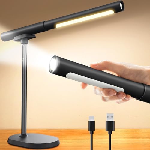 Adjustable Magnetic Desk Lamp, Removable Cylindrical Light Tube with Flexible Length, Modern Touch Control Desk Lights for Home Office, Study, Bedroom, Dimmable & Space-Saving Design