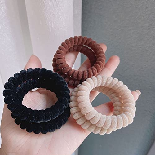 Grutyopkn Hair Ties, Velvet Spiral Hair Ties,4 Pack Elastic Hair Ties thumb #3