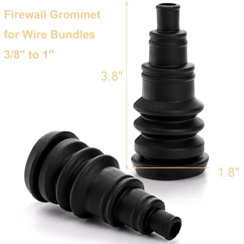 Yarlung 6 Pack Universal Firewall Boots, Rubber Firewall Grommet Kit for Wire Bundles 3/8" to 1", Quick and Easy Grommets for Automotive Vehicle Running Cables by yarlung - Image 2