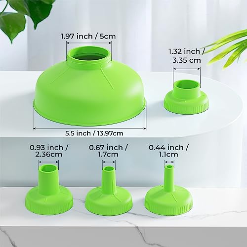 Wide Mouth Kitchen Funnel, Pisol Food Grade Plastic Cooking Canning Funnel With 4 Sizes Spouts For Filling Wide And Regular Mason Jars, Spray Dropper Oil Bottle Jug Spices Shampoo Powder Oats Sauce #TOP1
