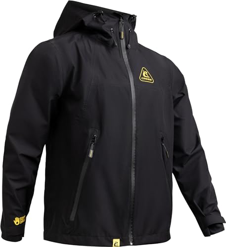 CRESSI Hooded Shell Jacket Black/Yellow XS - Unisex Softshell Jacke mit Kapuze, Schwarz/Gelb, XS