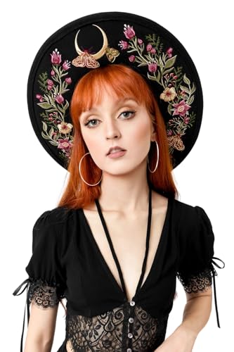 Chapeau Wildflower Restyle chapeau gothique femme feutre noir sorcière