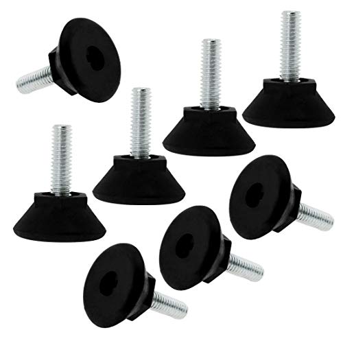 uxcell M6 x 17 x 24 Screw on Leveling Feet Adjustable Leveler Floor Protector for Machine Furniture Table Sofa Desk Leg 8 Pack