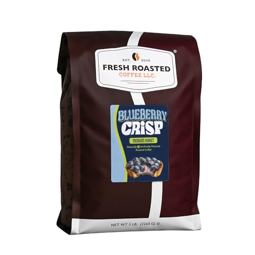 Image of Fresh Roasted Coffee, Blueberry Crisp Flavored Drip Ground Coffee, Medium Roast, Kosher, 5 lb (80 oz)