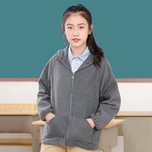 Teen Boys Girls Jacket 𝐖aterproof Spring Fall Outdoor Lightweight Hooded Fleece Raincoat Windproof Casual Clothes3