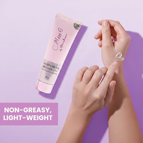 Image of Mintree Hand Cream for Women, Lightweight & Hydrating with Shea Butter, Avocado Butter, Ceramides & Squalane, Pink | 48 HR Moisture & Floral Scent | Non-Greasy, Suitable for All Skin Types, 30g