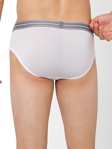 Image of OXYZONE Men's Modal Solid Brief with Sweat-Absorbent & Anti-Odour Fabric, Lightweight, Tag-Free, Breathable Innerwear with Outer Soft Waistband