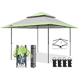 EAGLE PEAK 4x4m Tente à auvent abattable à Jambes Droites Canopy instantané extérieur, abri Pliant Simple avec Avant toits Auto Extensibles 15,4 m² d’Ombre, Gris