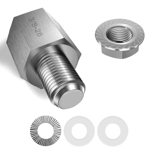 NICEDACK Fahrrad Achsadapter, Fahrrad Anhänger Kupplungs Adapter, M12 x 1,0/3/8'' x 26 / M5 / M10 x 1,0 (3/8'' X 26 Französische Muttern)