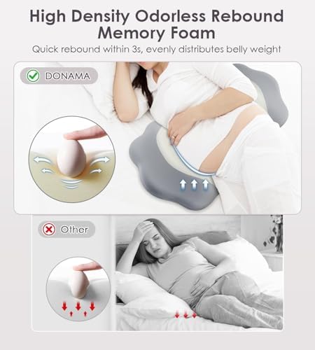DONAMA Memory Foam Pregnancy Pillow for Sleeping, Cooling Maternity Pillow - 4