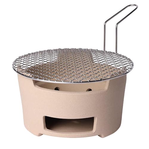 Estufa pequeña de carbón de Barro Estilo japonés, Parrilla para Barbacoa, Estufa de Barro para Barbacoa y té, Estufa de Barro para Asar con Bandeja de Metal para Hornear, para el hogar, picn