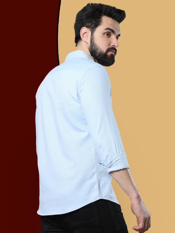 Image of Pinkmint Combo of Men Casual Cotton Blend Full Sleeves Formal Regular Slim Fit Plain Office Shirts