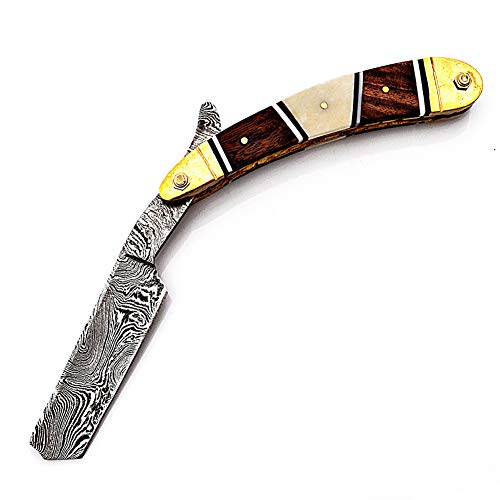 R-51 Custom Hand Made Damascus Steel Straight Razor Folding Razor With Shaving Ready Classic Barber Blade Edge #TOP1