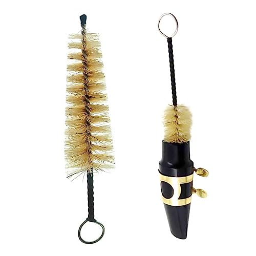 Milisten Tenor Sax Ligature Cleaning Brush Saxophone Swab Tool Clarinet Accessories Music Instrument Care Kit