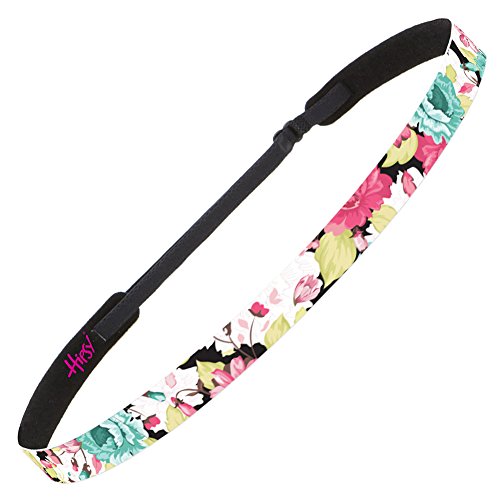 Hipsy Women's Adjustable No Slip Spring Flower Headband (Skinny Pink & Jade)