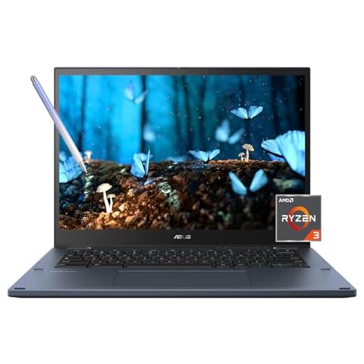 ASUS Chromebook Touchscreen Flip Laptop Google Chrome - 14" WUXGA Display Stylus Pen - Teclado retroiluminado - AMD Ryzen 3 - USB C - Wi-Fi 6 - Bateria de longa duração - Webcam - HDMI (8 GB RAM | 128 GB SSD)