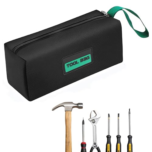 ZWWOGE Bolsa Herramientas Portátiles Pequeñas, 26x10x10cm, Multifuncionales con Cremallera y Asa, Organizador para Jardinería, Trabajos Exteriores y Almacenamiento Bolsa de Herramientas pequeña