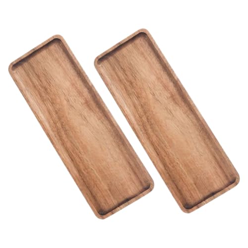 LIFKOME 2 Piezas Bandeja Rectangular De Madera para Guardar Pan y Frutas Bandeja De Madera para Servir Aperitivos y Platos De Cocina Unidades Decorativa para Servir