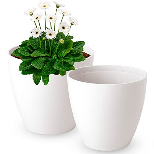 ActivoTex Maceteros Decorativos Interior. Macetas Plastico Tiestos para Plantas Exterior 21 cm (2uds) Maceteros Cubre Macetas Decorativos Macetas Interior de Colores