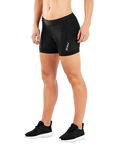 2XU Womens Active 4.5" Tri Short, Black/Black, Small