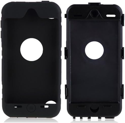 i-Blason ArmorBox Series for iPod Touch 5th Generation iTouch 5 5G Hybrid 3 Layer Silicone Case with Hard Shell Inside Case With Built In Touch Screen Protector Film Case - Black