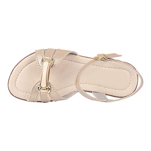 Sandália Infantil Menina Fivela Tiras Dourada