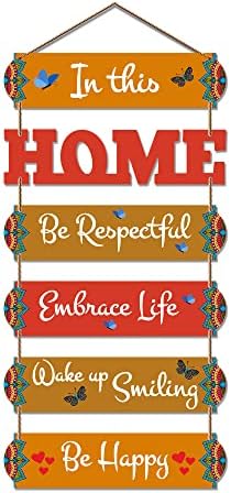 Artvibes In This Home Be Respectful Wooden Wall Hangings Decor | Quotes Decor Item | Home Quotes Wall Hanging | Modern Decoration Items | Wall Poster | Artworks Hangings | Gift Items (WH_6608N)