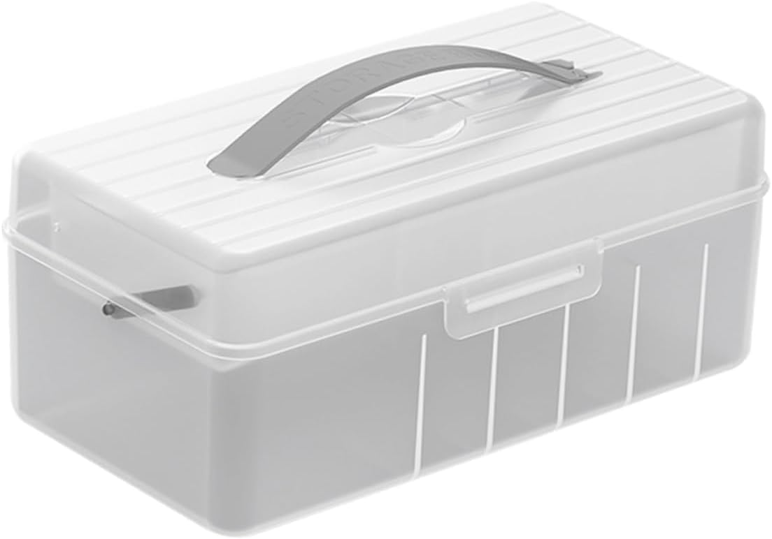 TEHAUX Portable Cable Storage Box with Lid, Divided PP Organizer Case