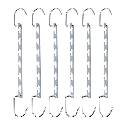 Byfri Multi-Port Support Clothes Hanger Metal Hanger Magic Cascading Hanger With Space Saving Hangers For Closet Clothes Organizer 6 Pcs