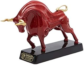 Amoy-Art Wall Street Bull Sculpture Statue Animal Decor Figurine Polyresin Home Arts Red 21cm
