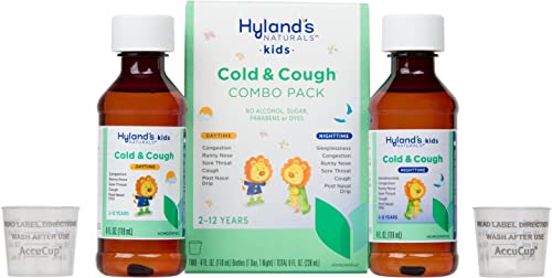Kids Cold Medicine For Ages 2+, Hylands Naturals Kids Cold & Cough, Day And Night Combo Pack, Syrup Cough Medicine For Kids, Nasal Decongestant, Allergy Relief, 4 Fl Oz (Pack Of 2) #TOP3