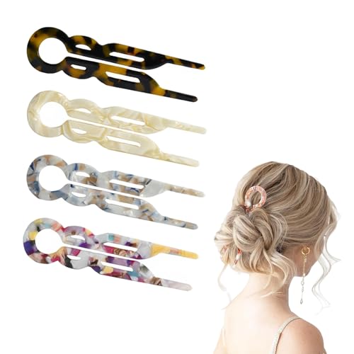 4 PCS Hair Pin, New Hair Accessories,Prestige Hair Pin, Elegant Hair Clips for Women, Suitable for All Hair Types (Multicolor-A-4PCS)