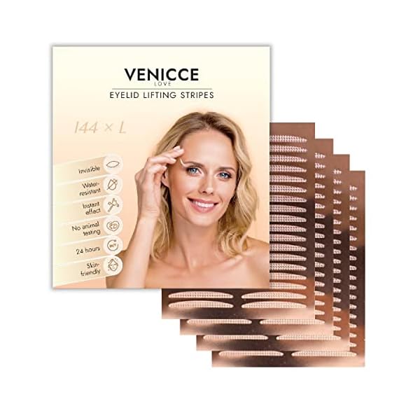 Venicce Love Schlupflider Stripes | Augenlid Tape | Augen Lifting ohne OP | Augen Lifting unsichtbar