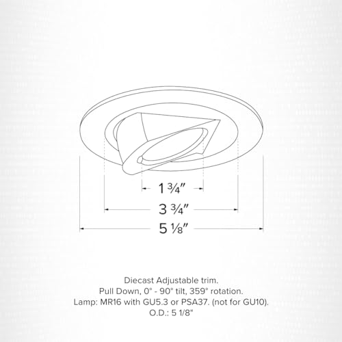 Elco EL1497W 4 Inch Low Voltage Sloped Adjustable Pull Down,White thumb #1