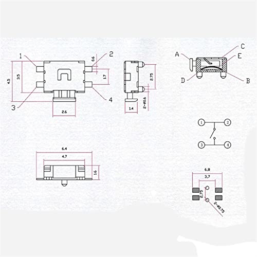 Micro interrupteur SMD 4 broches FFOCCO de haute précision pour bouton de commutation de mobile