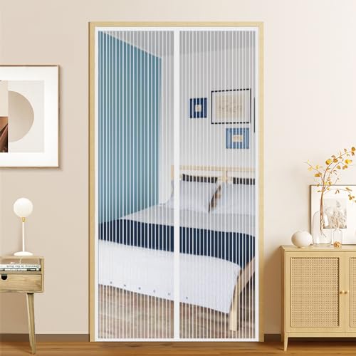 Fliegengitter Tür Magnet Insektenschutz, Selbstklebendes Moskitonetz Magnetvorhang für Balkontür Insektenschutz Fliegenvorhang Ohne Bohren, Klebemontage für Terrassentür Wohnzimmer