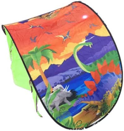 Edenshow Dream Bed Tents for Boys Girls, Foldable Pop up Kids Over Bed Tents Fantasy Fun for Children, Bedroom Privacy Kids Single Tent Birthday (Dinosaur)