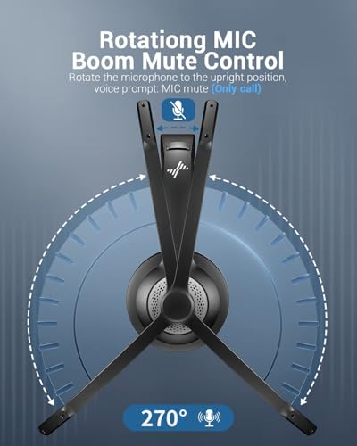image for JIAMQISHI Wireless Headset with AI Noise Cancelling Microphone Bluetoo