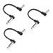 M MAKA Flat Low Profile Guitar Patch Cable 6 inch for Effects Pedals, 1/4 inch Right-Angle, Black, 3-Pack New Version