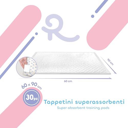 Record Assorbipiù - Maty dla Psów 60x90 cm, 30 sztuk. Jednorazowe, bardzo chłonne i higieniczne podkłady dla psów. Odporne na rozdarcia i zapachy