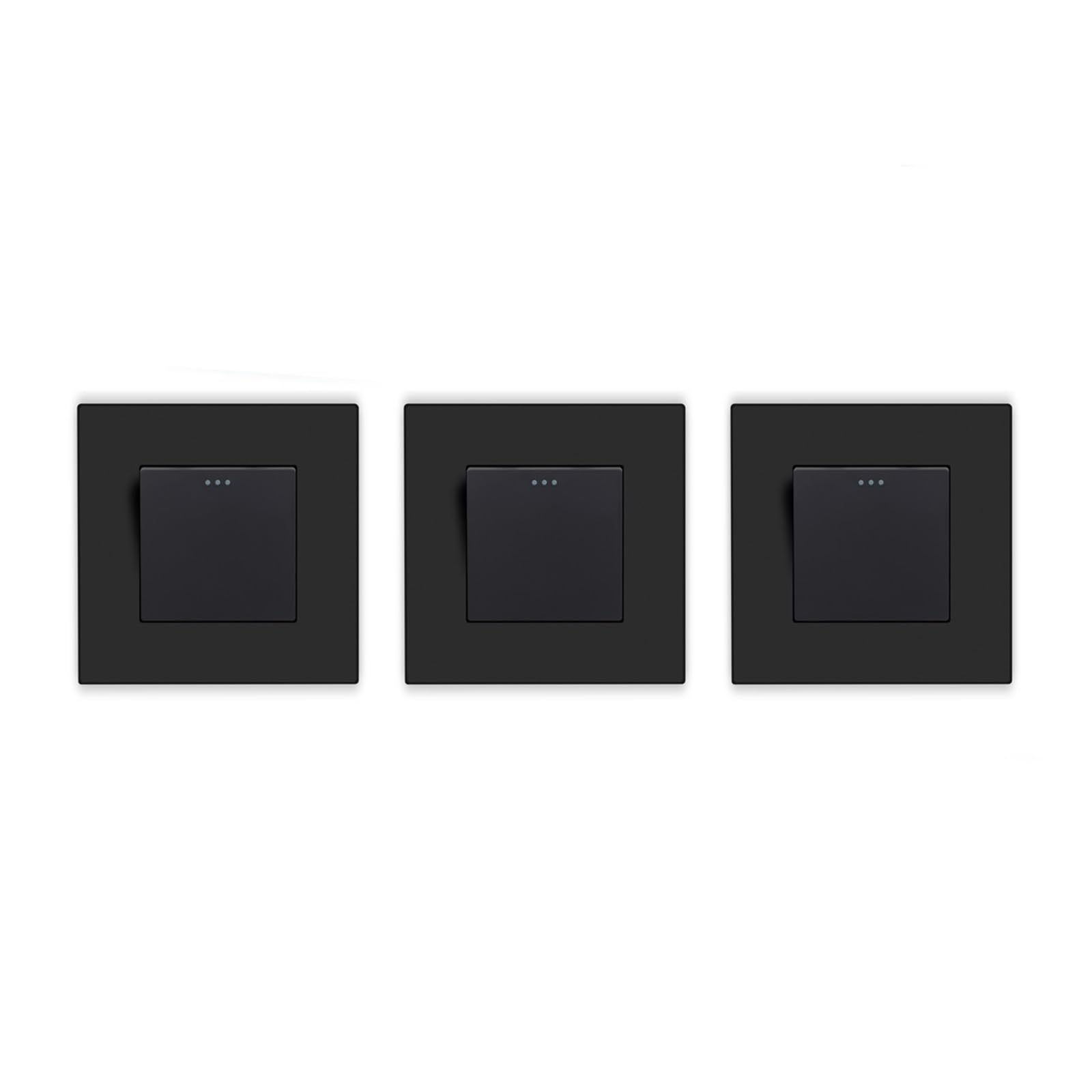 3 Packungen 1 Gang Wege mechanische Taste Lichtschalter Zwischenschalter Kunststoffrahmen Wandleuchte Kreuzschalter(3Pack 1Gang Black)