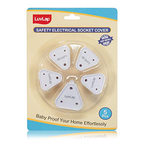 Image of LuvLap Baby Safety Furniture Locks, Pack of 10 ; Adjustable and Flexible with 3M Adhesive & LuvLap Baby Safety Electrical Socket Plug Cover Guards, 5Pcs