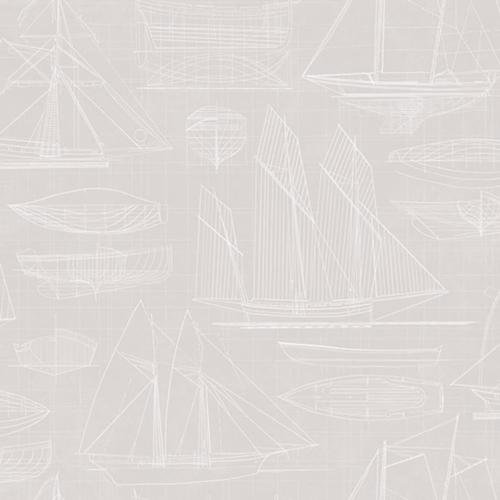 Image of G23324 - Deauville 2 Nautical Boats White Grey Galerie Wallpaper